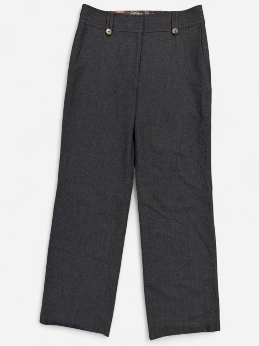 Ted Baker London Wool Grey Pant with Floral Lining Size UK 4 / US 10